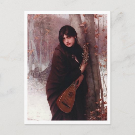 Jules Joseph Lefebvre, Mädchen mit Mandoline Postkarte (Vorderseite)