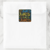 Jules Quadratischer Aufkleber (Tasche)