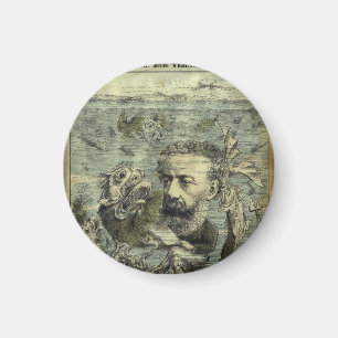 Jules Verne Algerie Illustration Magnet