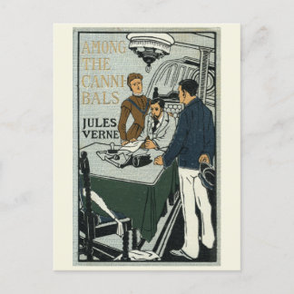 Jules Verne Among the Cannibals Vintage-Buchcover Postkarte