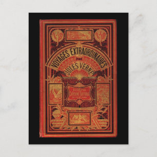 Jules Verne Außergewöhnliche Reisen Buchabdeckung Postkarte