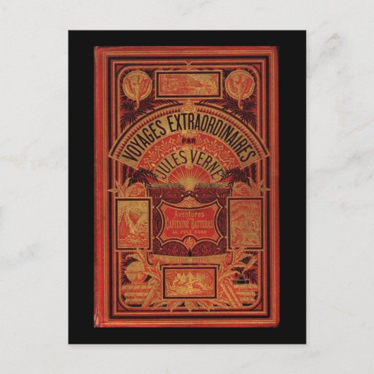 Jules Verne Außergewöhnliche Reisen Buchabdeckung Postkarte (Vorderseite)