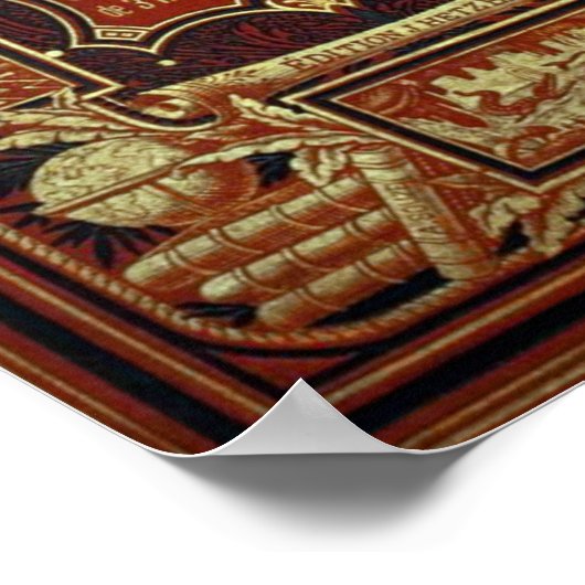 Jules Verne Old Book Cover Poster (Ecke)