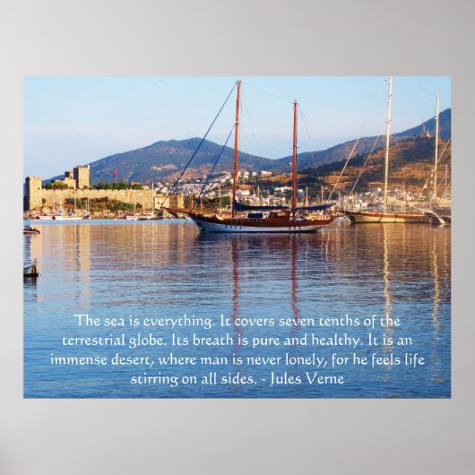 Jules Verne QUOTE über den Ozean POSTER (Vorne)