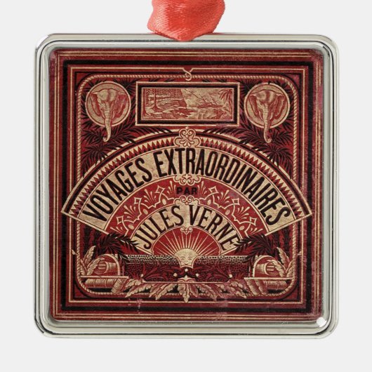 JULES VERNE "REISEN EXTRAORDINAIRES" (1878) SILBERNES ORNAMENT (Vorne)