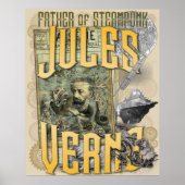 Jules Verne Vater von Steampunk Poster (Vorne)