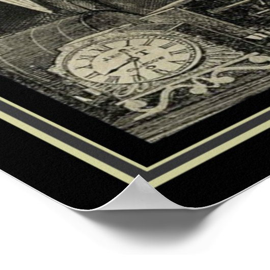 Jules Verne Viktorianisch Steampunk Illustration 1 Poster (Ecke)