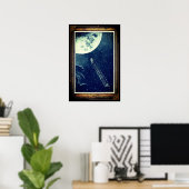 Jules Verne Von der Erde zum Mondplakat Poster (Heimbüro)