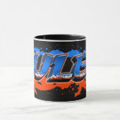 Jules Vorname Name Graffiti blue orange Tasse (Zentrum)