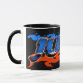 Jules Vorname Name Graffiti blue orange Tasse (Links)
