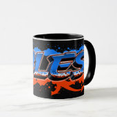 Jules Vorname Name Graffiti blue orange Tasse (VorderseiteRechts)