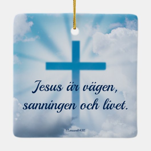 Julgransprydnad Keramik — Gud beskydde Keramikornament (Rückseite)