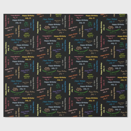 Juli, 11 Geburtstag Geschenkpapier (Flach)