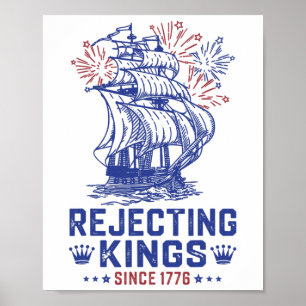 Juli 1776 Ablehnung der amerikanischen Flagge USA Poster