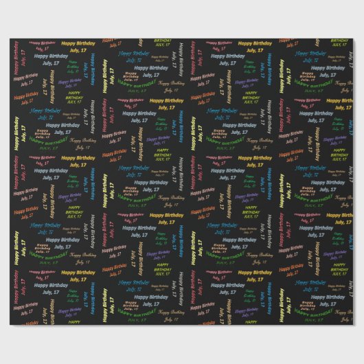 Juli, 17 Geburtstag Geschenkpapier (Flach)