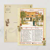 Juli 1884 Almanac  Leo, der Löwe Postkarte (Vorne/Hinten)