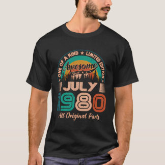 Juli 1980 Geburtstag Phantastisch seit Juli 1980 T-Shirt