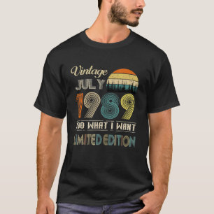 Juli 1989 Vintag 33 Jahre alter Geburtstag T-Shirt