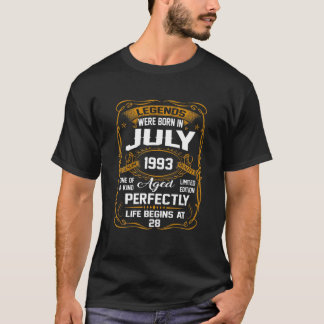 Juli 1993 28. Geburtstagsgeschenk 28 Jahre alt für T-Shirt