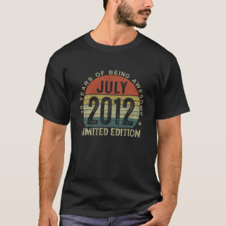 Juli 2012 Vintag 10. Geburtstag 10 Jahre Alte Gesc T-Shirt