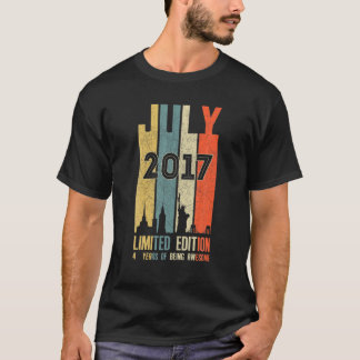 Juli 2017 4 Geburtstag 4 Jahr alt 2017 Geburtstag T-Shirt