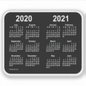 Juli 2020 Thru Juni 2021 Kalender von Janz Black Aufkleber (Vorderseite)