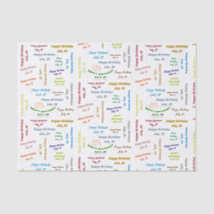 Juli, 20 Geburtstags-Gewebepapier Seidenpapier