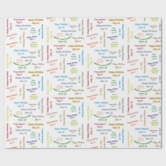 Juli, 21 Geburtstag Geschenkpapier (Flach)