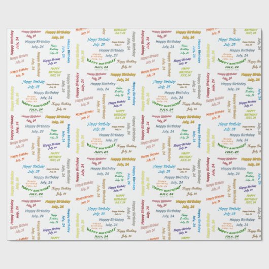 Juli, 24 Geburtstag Geschenkpapier (Flach)