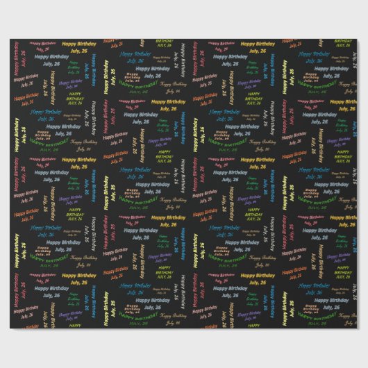 Juli, 26 Geburtstag Geschenkpapier (Flach)