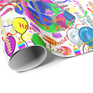 Juli, 29 Geburtstag Geschenkpapier