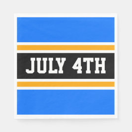 JULI 4. Bright Blue Schwarz-weiß Racing Stripes Serviette