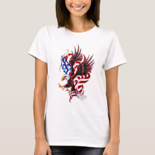 Juli 4. Eagle und Flagge-Illustration T-Shirt