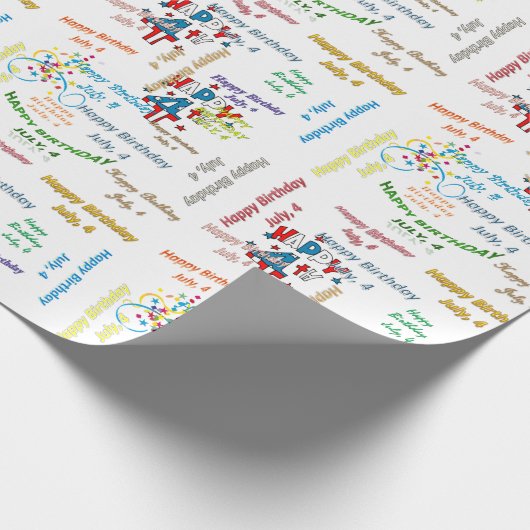 Juli, 4. Geburtstag, Geschenkpapier (Ecke)