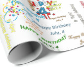Juli, 4. Geburtstag, Geschenkpapier (Rolleneckpunkt)