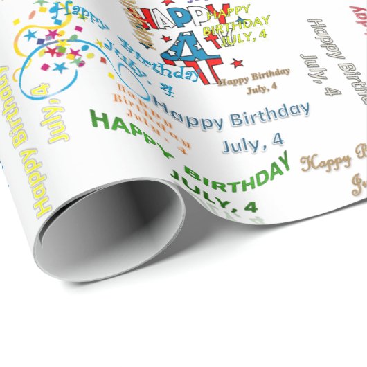 Juli, 4. Geburtstag, Geschenkpapier (Rolleneckpunkt)
