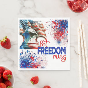 Juli, 4. Juli, lass Freedom Ring Serviette