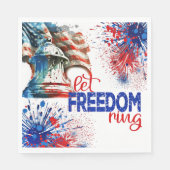 Juli, 4. Juli, lass Freedom Ring Serviette (Vorderseite)