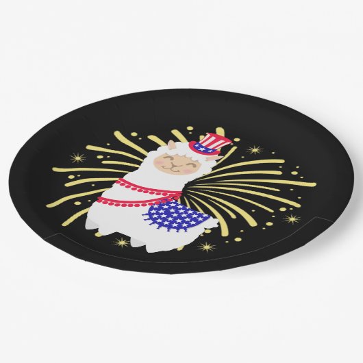 Juli 4. Llama Pappteller (Schrägansicht)