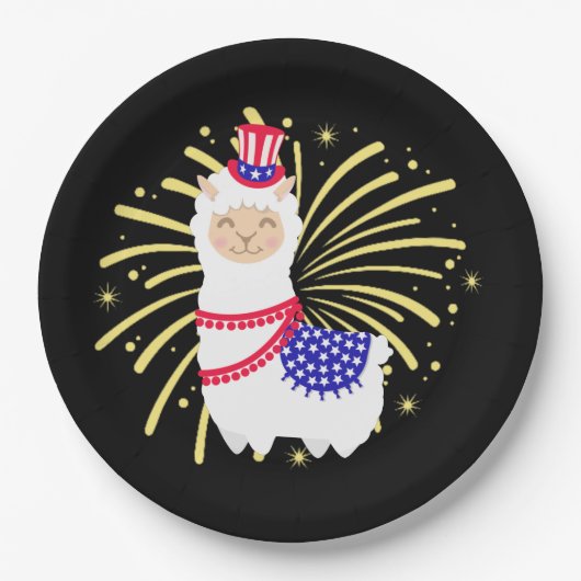 Juli 4. Llama Pappteller (Vorderseite)