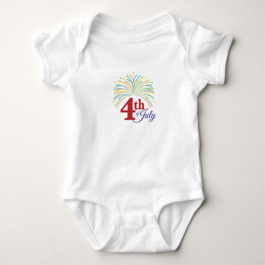 Juli 4. mit bunten Feuerwerken Baby Strampler (Vorderseite)