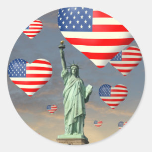 Juli 4. runder aufkleber