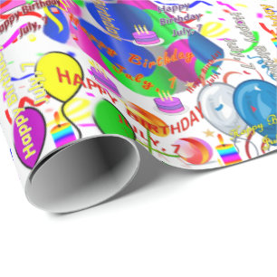 Juli, 7 Geburtstagsgeschenk Verpackungspapier Geschenkpapier