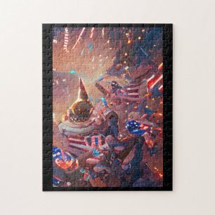 Juli: abstrakte Digitalkunst Puzzle
