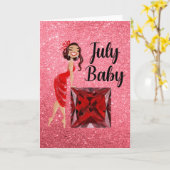 Juli Baby Karte (Gelbe Blume)