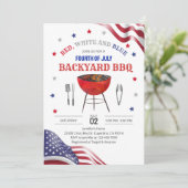 Juli Backyard BBQ Einladung (Stehend Vorderseite)