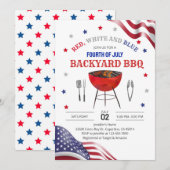 Juli Backyard BBQ Einladung (Vorne/Hinten)