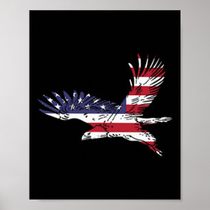 Juli Bald Eagle US Flag Pocket America Men Wome Poster