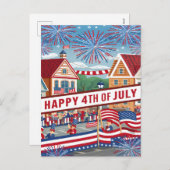 Juli Banner zum Feiern Feiertagspostkarte (Vorne/Hinten)