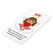 Juli Birthstone Angel Brünett Premium Magnet (Linke Seite)